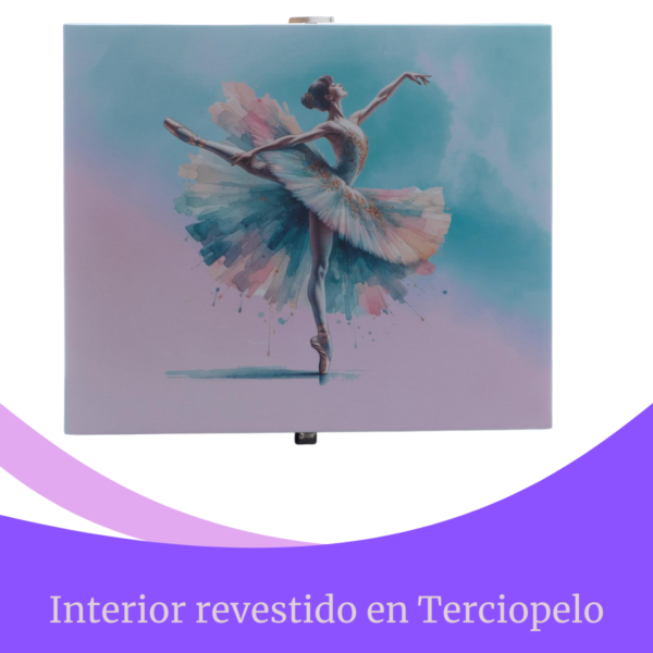 Caja de Música Bailarina revestida en Terciopelo